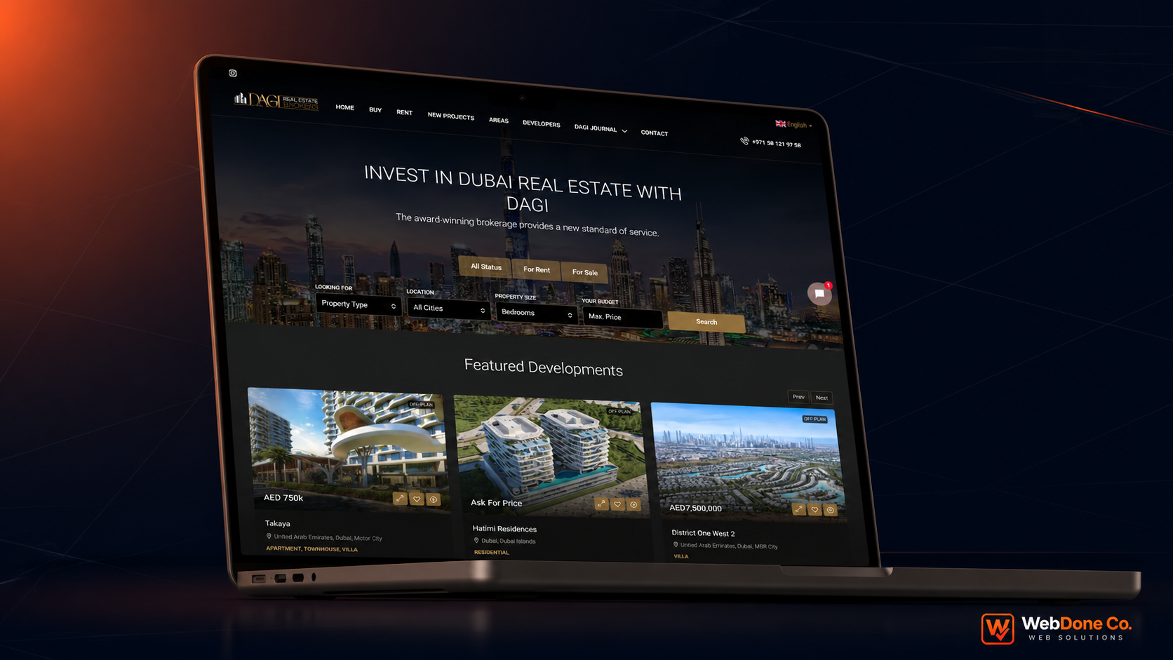 DAGI Dubai real estate website preview