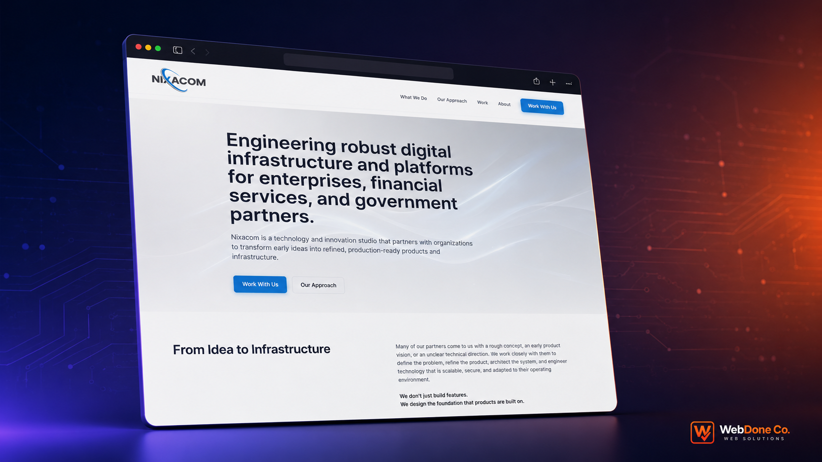Nixacom enterprise technology website preview